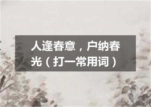 人逢春意，户纳春光（打一常用词）