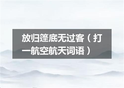 放归篷底无过客（打一航空航天词语）