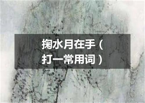 掬水月在手（打一常用词）