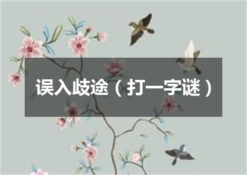 误入歧途（打一字谜）