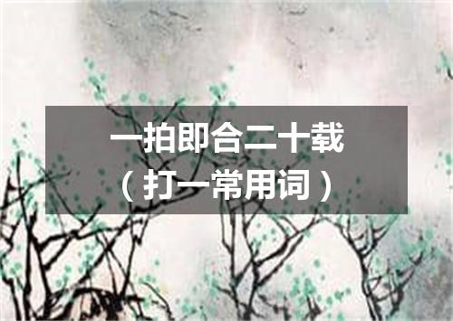 一拍即合二十载（打一常用词）