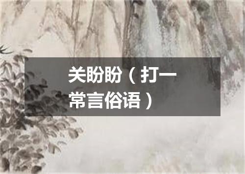关盼盼（打一常言俗语）
