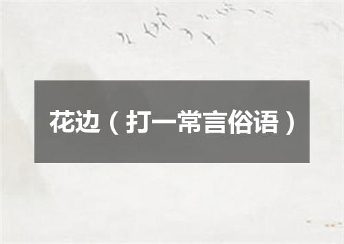 花边（打一常言俗语）