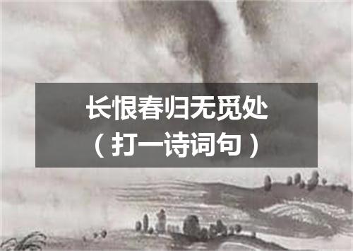 长恨春归无觅处（打一诗词句）