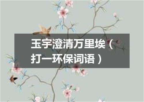 玉宇澄清万里埃（打一环保词语）