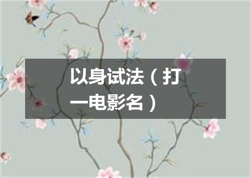 以身试法（打一电影名）