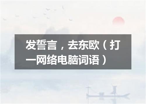 发誓言，去东欧（打一网络电脑词语）