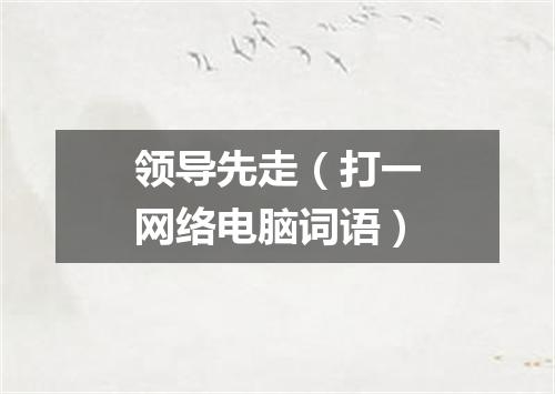领导先走（打一网络电脑词语）