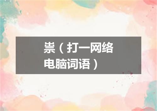 祟（打一网络电脑词语）