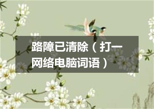 路障已清除（打一网络电脑词语）