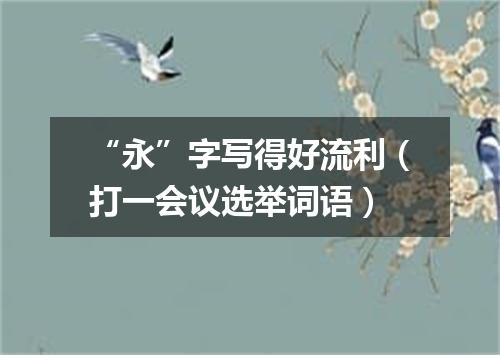 “永”字写得好流利（打一会议选举词语）