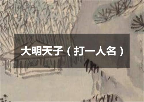 大明天子（打一人名）