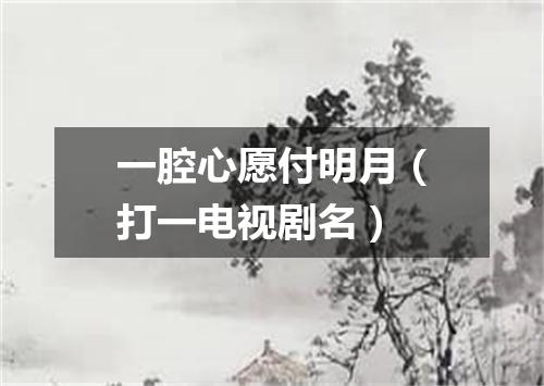 一腔心愿付明月（打一电视剧名）