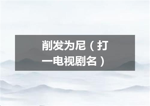 削发为尼（打一电视剧名）