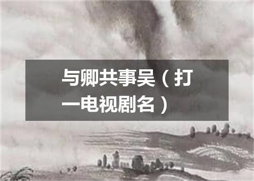 与卿共事吴（打一电视剧名）