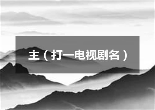 主（打一电视剧名）