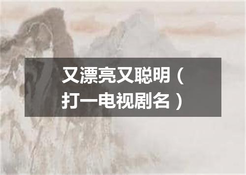 又漂亮又聪明（打一电视剧名）
