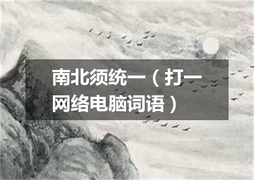 南北须统一（打一网络电脑词语）