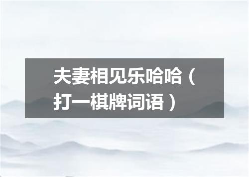 夫妻相见乐哈哈（打一棋牌词语）