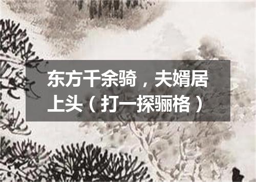 东方千余骑，夫婿居上头（打一探骊格）