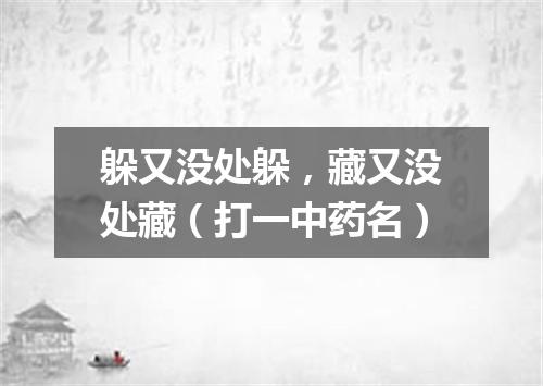 躲又没处躲，藏又没处藏（打一中药名）