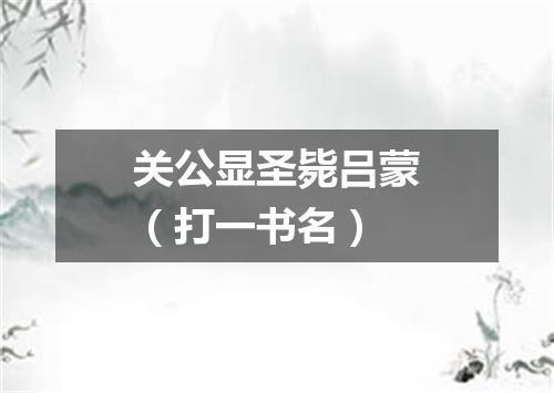 关公显圣毙吕蒙（打一书名）