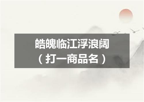 皓魄临江浮浪阔（打一商品名）
