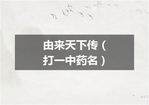 由来天下传（打一中药名）