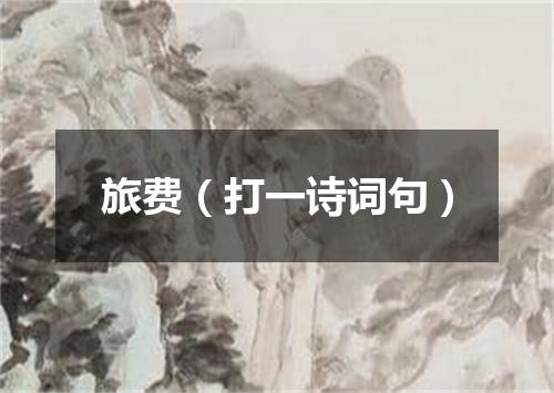 旅费（打一诗词句）