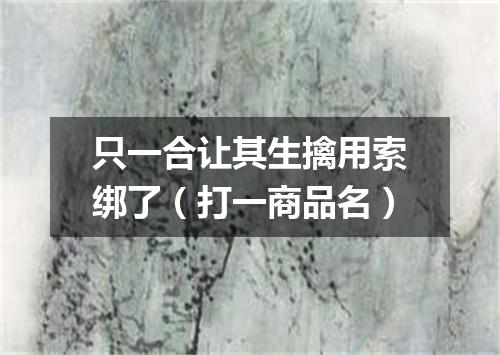 只一合让其生擒用索绑了（打一商品名）