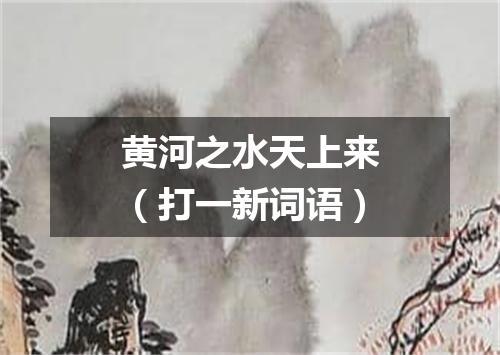 黄河之水天上来（打一新词语）