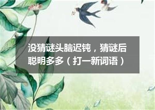 没猜谜头脑迟钝，猜谜后聪明多多（打一新词语）