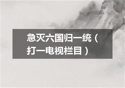 急灭六国归一统（打一电视栏目）
