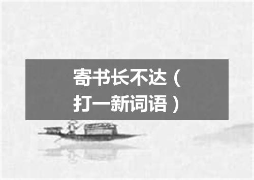 寄书长不达（打一新词语）