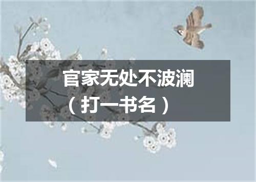 官家无处不波澜（打一书名）