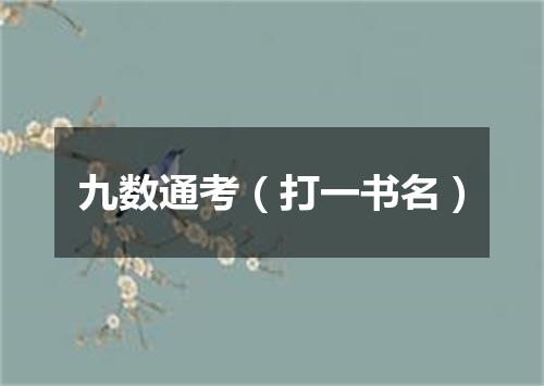 九数通考（打一书名）