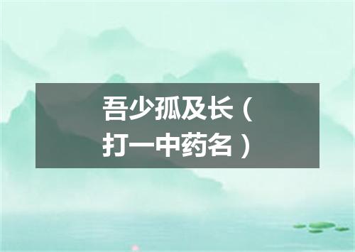 吾少孤及长（打一中药名）