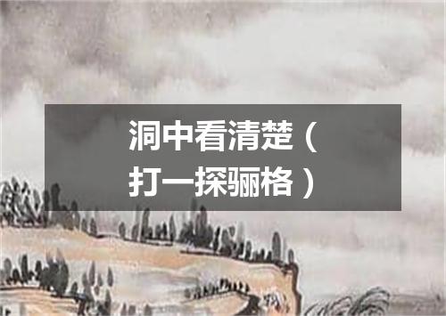 洞中看清楚（打一探骊格）