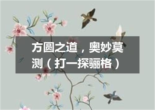 方圆之道，奥妙莫测（打一探骊格）