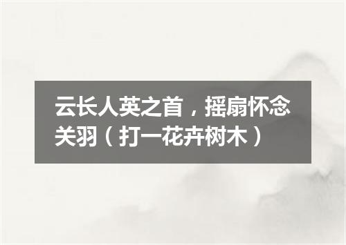 云长人英之首，摇扇怀念关羽（打一花卉树木）