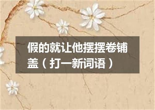 假的就让他摆摆卷铺盖（打一新词语）