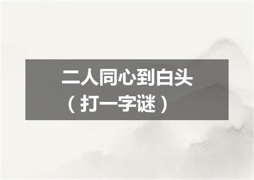 二人同心到白头（打一字谜）