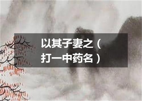 以其子妻之（打一中药名）