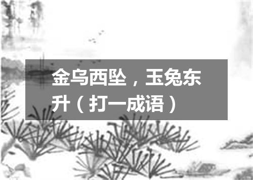 金乌西坠，玉兔东升（打一成语）