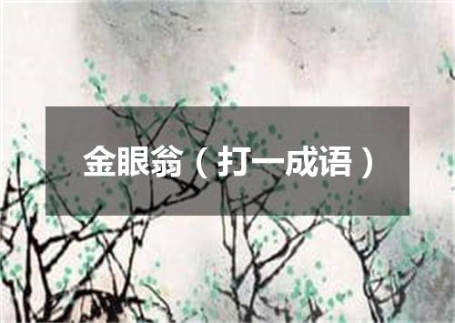 金眼翁（打一成语）