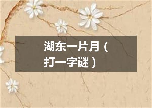 湖东一片月（打一字谜）