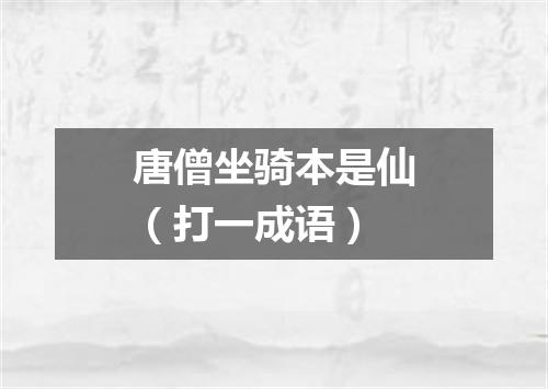 唐僧坐骑本是仙（打一成语）