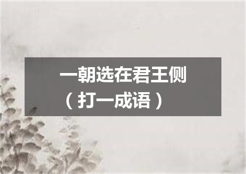 一朝选在君王侧（打一成语）