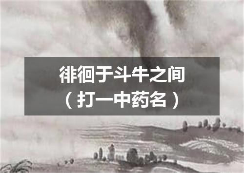 徘徊于斗牛之间（打一中药名）
