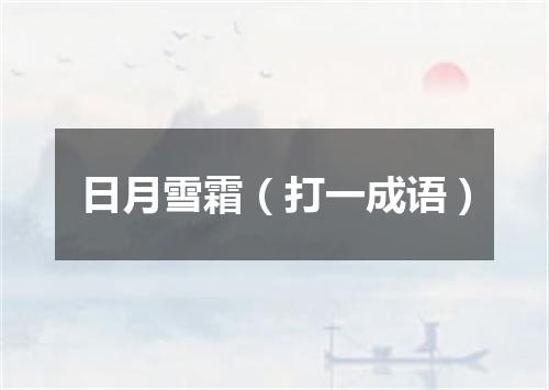 日月雪霜（打一成语）